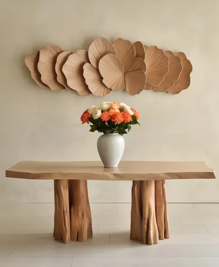 Country Hall Table Warm Tone Wood Finish