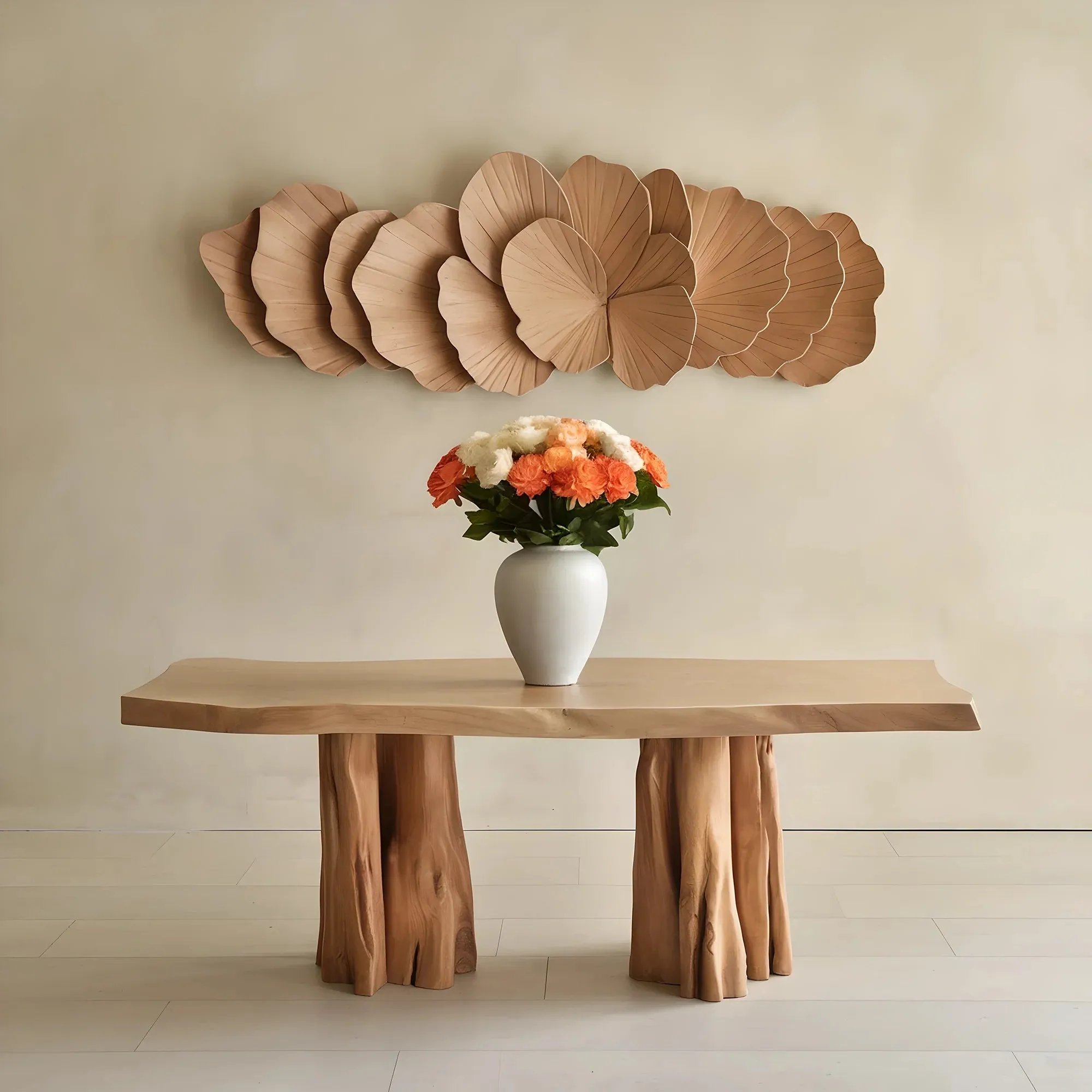 Country Hall Table Warm Tone Wood Finish