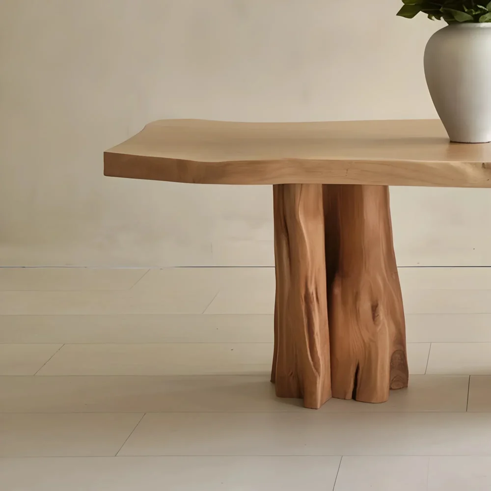 Country Hall Table Warm Tone Wood Finish - Image 4