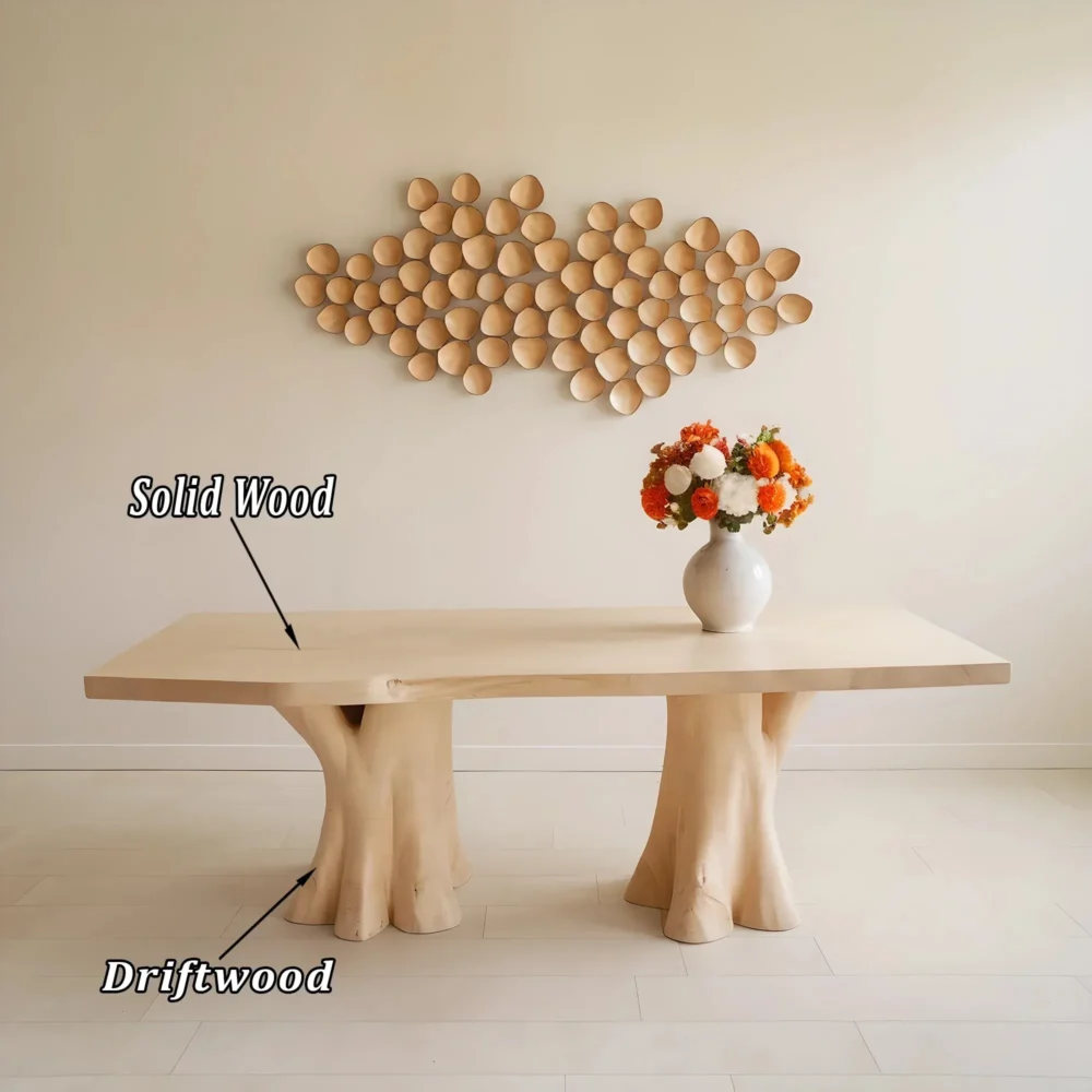 Timber Entryway Table Dual Trunk Base Design - Image 2