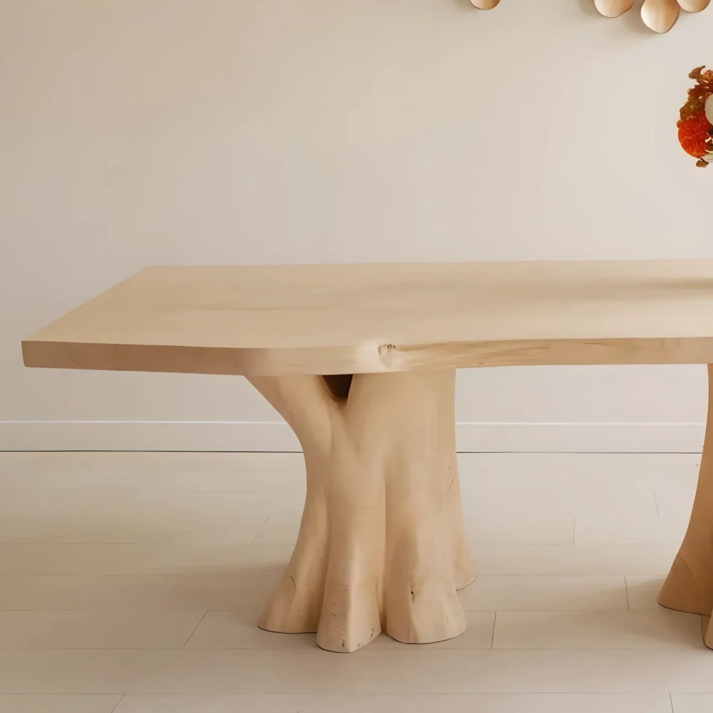 Timber Entryway Table Dual Trunk Base Design - Image 3