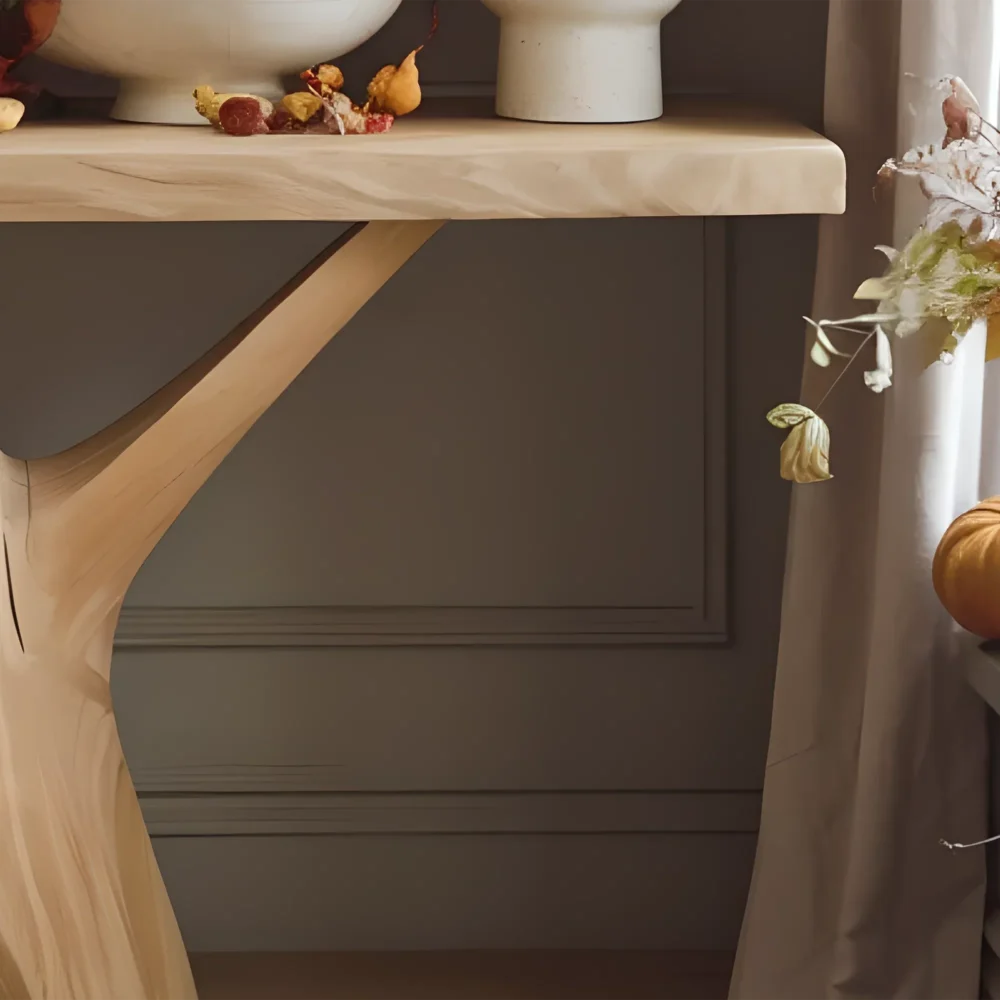 Tree Motif Entryway Table Handcrafted Hardwood - Image 4
