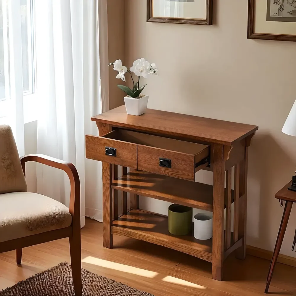 Craftsman Ash Hall Table Refined Joinery - Image 2